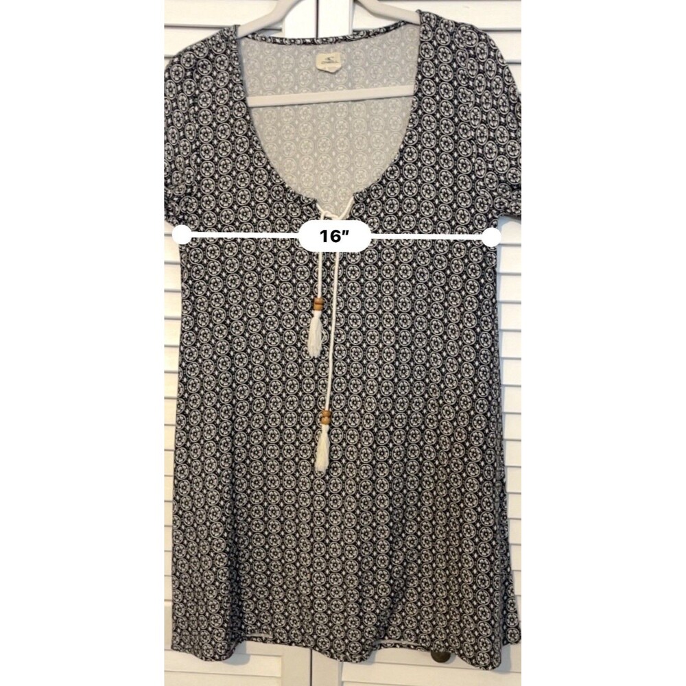 O’neill Dress Boho Bell Sleeve Tastle Tie Vneck Black Blue Maroon Women’s XS - Picture 7 of 8